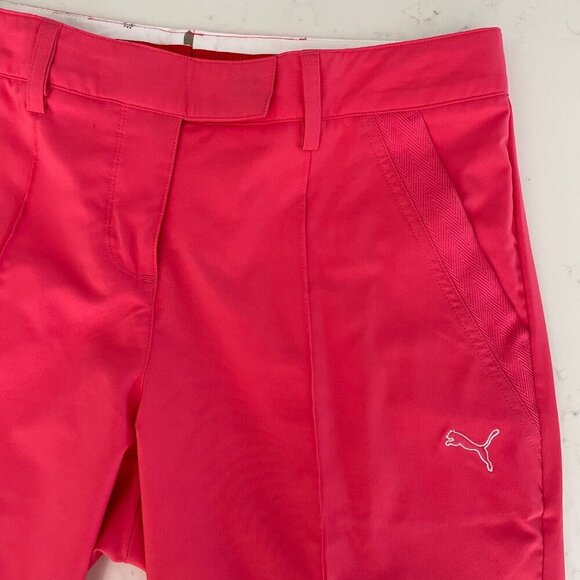 Puma Classic Pounce 11" Stylish Poly Blend Bermuda Golf Shorts Pink Sz 12 UK - Picture 8 of 15